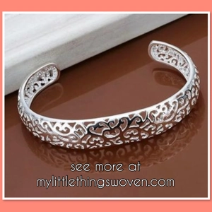 925 Sterling Silver Open Cuff Bangle Bracelet for Women