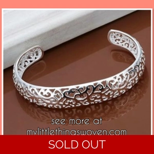 925 Sterling Silver Open Cuff Bangle Bracelet for Women