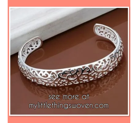 925 Sterling Silver Open Cuff Bangle Bracelet for Women