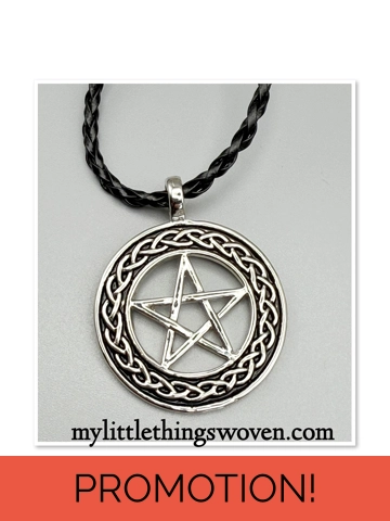 Men's Black Rope Pagan Pentagram Pentacle Star Pewter Pendant Adjustable 24