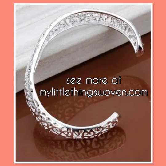 925 Sterling Silver Open Cuff Bangle Bracelet for Women