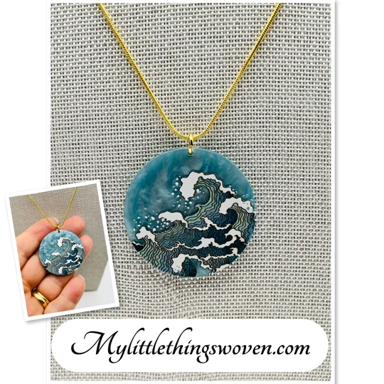 The Great Wave Off Kanagawa Necklace & Pendant in Sterling Silver or 18k Gold Plated