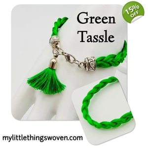 Green Braided Cord Bracelet ..