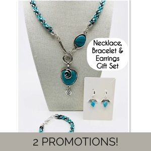 Turquoise Blue Necklace & Pe..