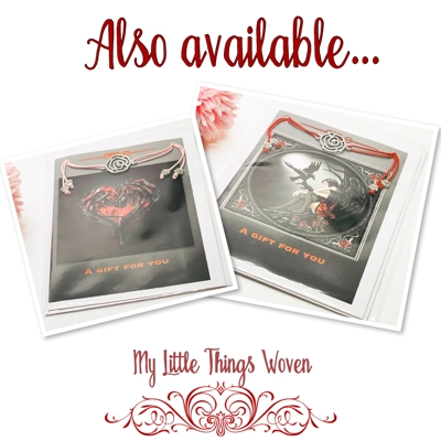 Friendship Bracelet And Gothic Greeting Card blank inside RED FOREST