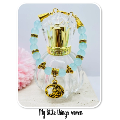 Dragon Bracelet With Jade Beads, Gold, Sparkly