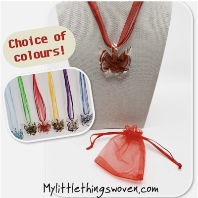 Butterfly Pendant & Necklace, Murano Glass, Handmade, Choice of Colours