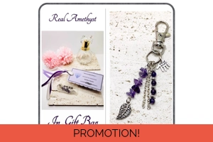 Real Amethyst Key Ring Key C..