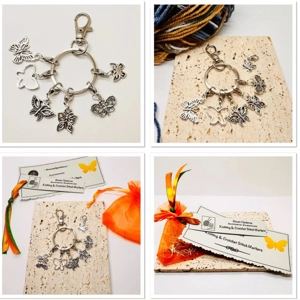 Set of 6 Butterfly Stitch Markers in choice of styles
