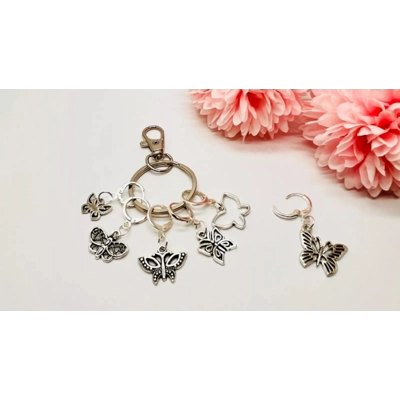Set of 6 Butterfly Stitch Markers in choice of styles