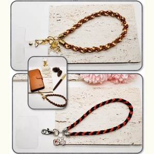 Phone Key bag Lanyard Wrist Strap With Universal Phone Tether Tab Pad Braided in 2 styles