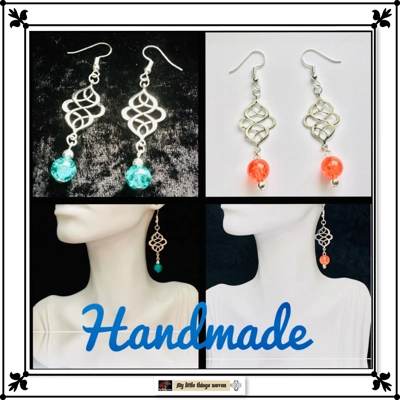 Eternity Dangle Drop Bead Boho Earrings Handmade