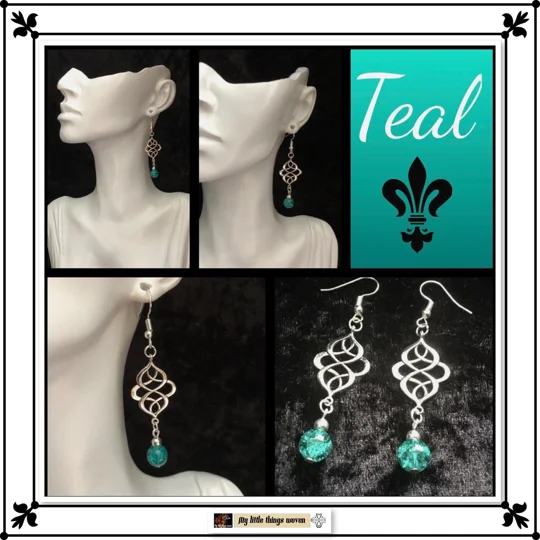 Eternity Dangle Drop Bead Boho Earrings Handmade