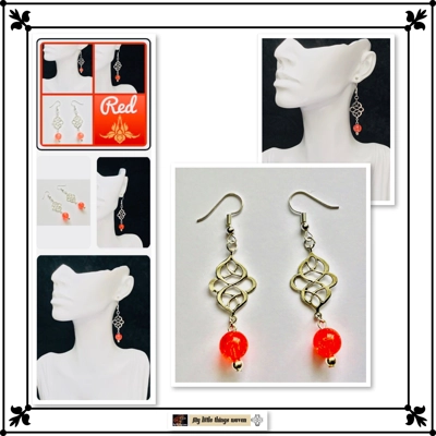 Eternity Dangle Drop Bead Boho Earrings Handmade