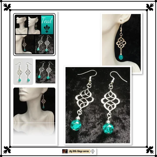 Eternity Dangle Drop Bead Boho Earrings Handmade