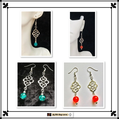 Eternity Dangle Drop Bead Boho Earrings Handmade