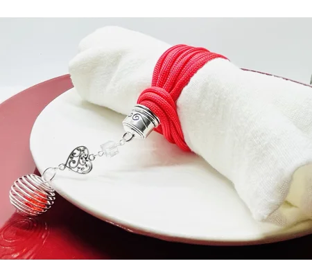 Red Serviette Napkin Rings Set of 2