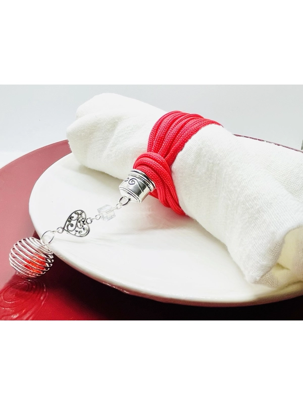 Red Serviette Napkin Rings Set of 2