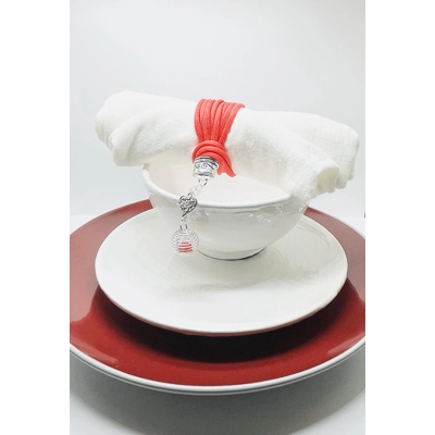 Red Serviette Napkin Rings Set of 2