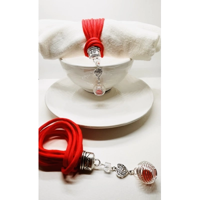 Red Serviette Napkin Rings Set of 2