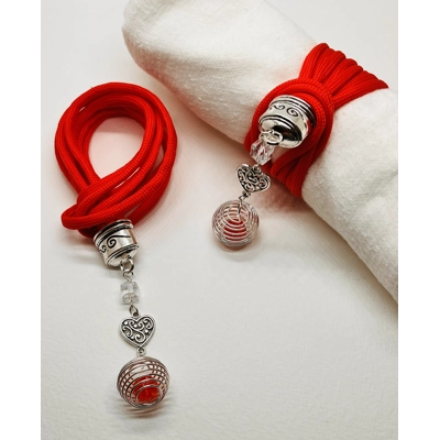Red Serviette Napkin Rings Set of 2