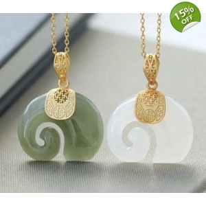 Jade Elephant Pendant &..