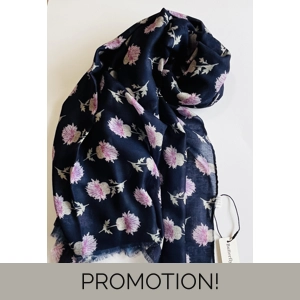 Navy Thistle Scarf By B..