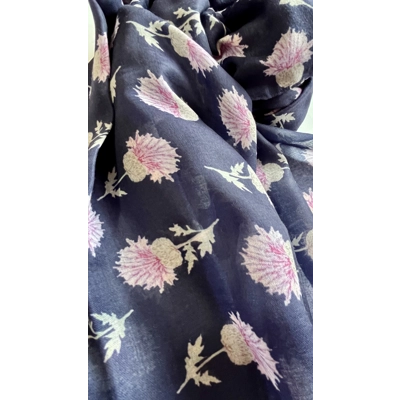 Navy Thistle Scarf By Butterfly