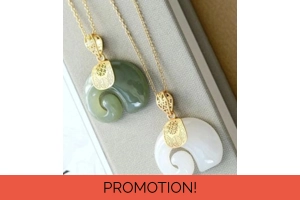 Jade Elephant Pendant & 18