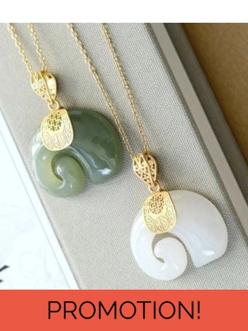 Jade Elephant Pendant &..