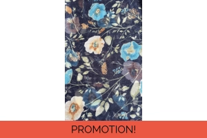 Navy Blue Floral Printe..