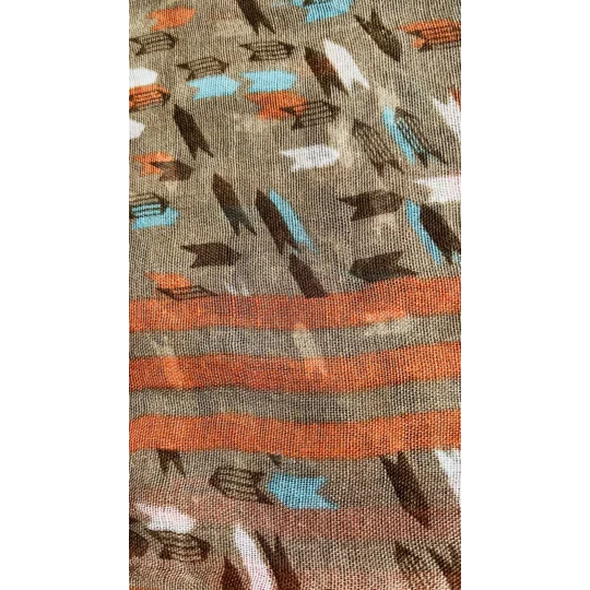 Vibrant Coffee and Orange multicoloured arrow print scarf by INTRIGUE