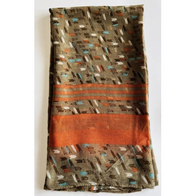 Vibrant Coffee and Orange multicoloured arrow print scarf by INTRIGUE Vibrant Coffee and Orange multicoloured arrow print scarf by INTRIGUE