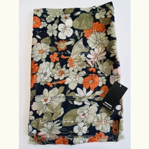 Green Navy And Orange Floral Scarf With Sequins By INTRIGUE