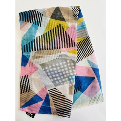 Multicoloured Abstract Patterned Summer Scarf by INTRIGUE
