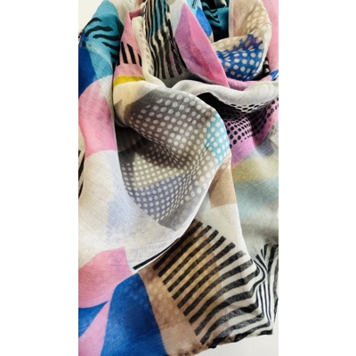 Multicoloured Abstract Patterned Summer Scarf by INTRIGUE