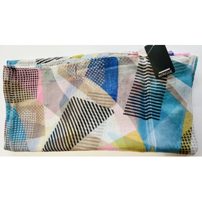 Multicoloured Abstract Patterned Summer Scarf by INTRIGUE