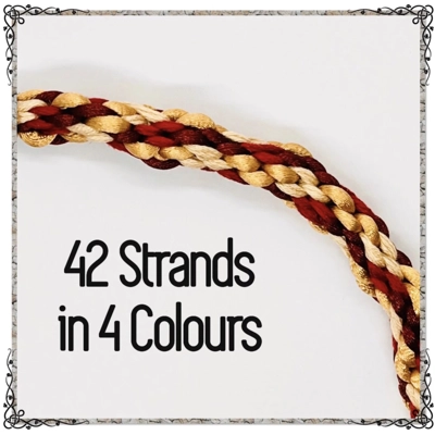 Red Multicoloured Adjustable Kumihimo Braided Cord Textured Choker Necklace Silver Handmade