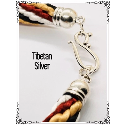 Multi Coloured Spiral Patterned Necklace 19" long Kumihimo Silk Hand Braided New