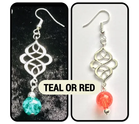 Eternity Dangle Drop Bead Boho Earrings Handmade