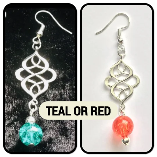 Eternity Dangle Drop Bead Boho Earrings Handmade