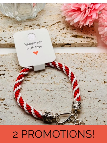 Red & White Silk Kumihi..