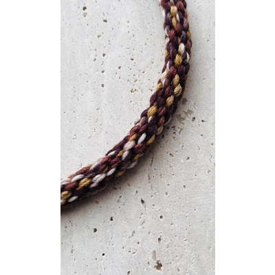 Brown Cord Bracelet with Conch Shell Dangle Charm, Silver