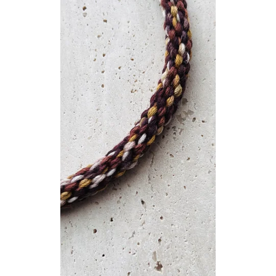 Brown Cord Bracelet with Conch Shell Dangle Charm, Silver