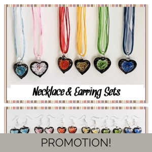 Murano Lampwork Glass Heart ..