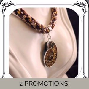 Ammonite necklace on brown m..