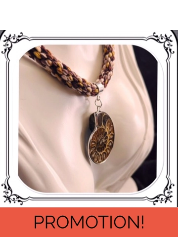 Ammonite necklace on br..