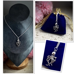 Octopus Pendant And Necklace Silver