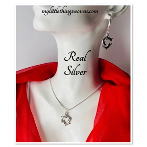 Dolphins Pendant Necklace And Earrings Jewellery Set Real ..