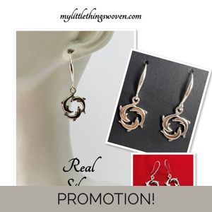 Silver Dolphins Swimming Ear..